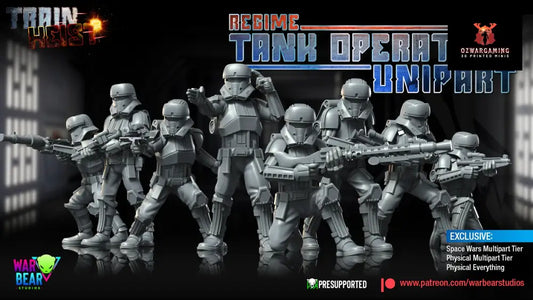 Train Heist Regime Tank Operators Monopose | Warbear Studios 28mm SciFi Wargaming Miniatures Role Playing Miniatures