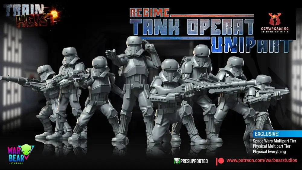 Train Heist Regime Tank Operators Monopose | Warbear Studios 28mm SciFi Wargaming Miniatures Role Playing Miniatures
