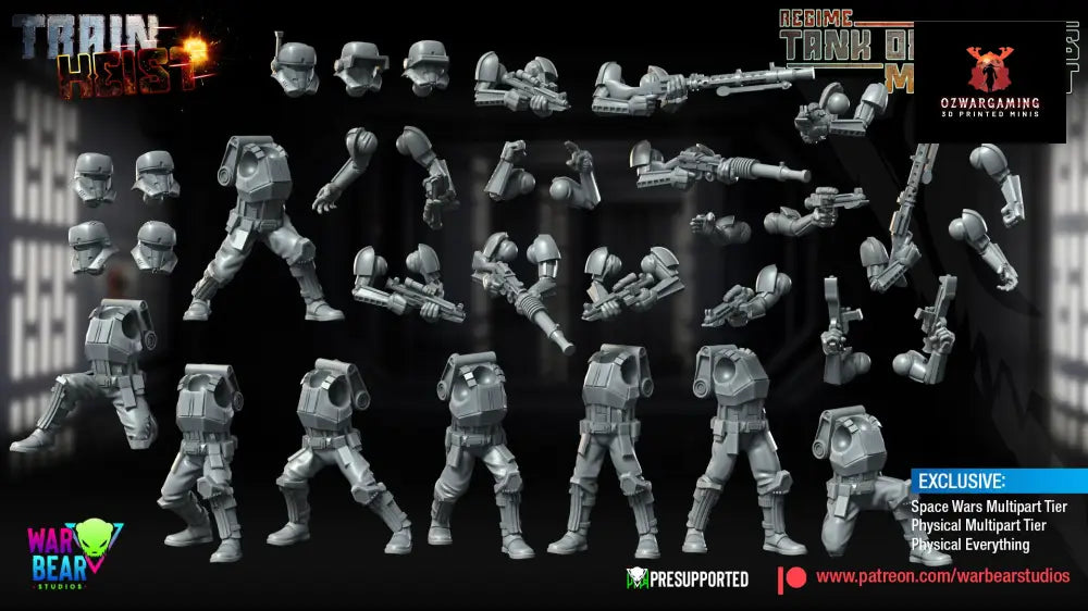 Train Heist Tank Operators Build Kit | Warbear Studios 28mm SciFi Wargaming Miniatures Role Playing Miniatures