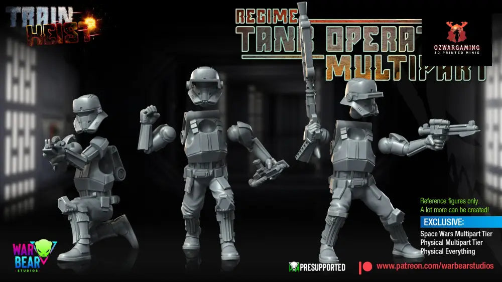Train Heist Tank Operators Build Kit | Warbear Studios 28mm SciFi Wargaming Miniatures Role Playing Miniatures