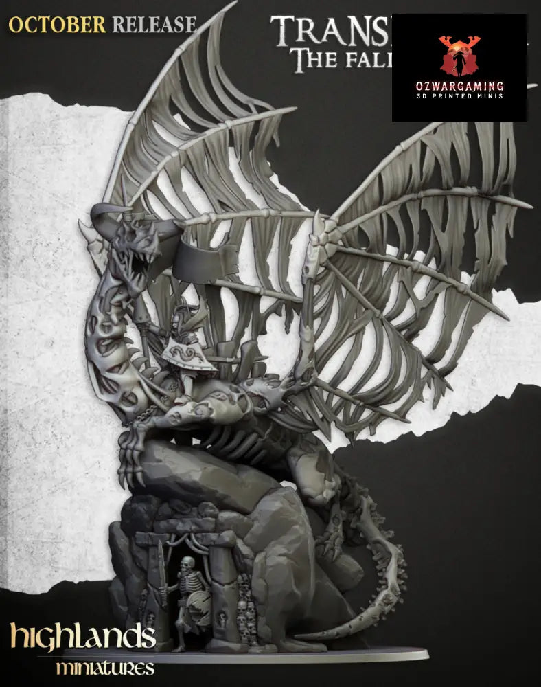 Transilvanya Lady on Zombie Dragon | Highlands Miniatures 28/32mm Fantasy Wargaming Miniatures Role Playing Miniatures