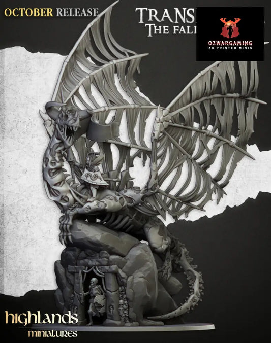 Transilvanya Lady on Zombie Dragon | Highlands Miniatures 28/32mm Fantasy Wargaming Miniatures Role Playing Miniatures