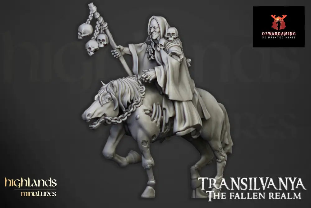 Transilvanya Mounted Necromancer | Highlands Miniatures 28/32mm Fantasy Wargaming Miniatures Role Playing Miniatures