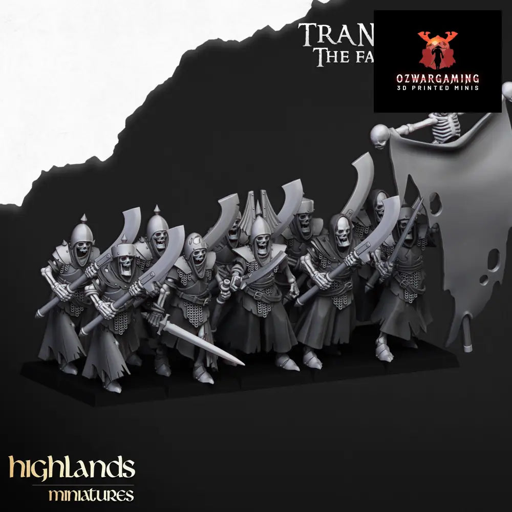 Transilvanya Skeletal Guard Great Weapons | Highlands Miniatures 28/32mm Fantasy Wargaming Miniatures Role Playing