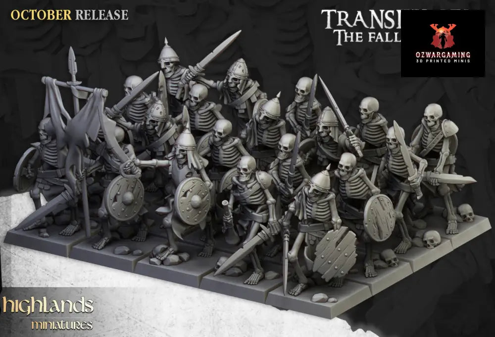 Transilvanya Skeleton Warriors | Highlands Miniatures 28/32mm Fantasy Wargaming Miniatures Role Playing Miniatures