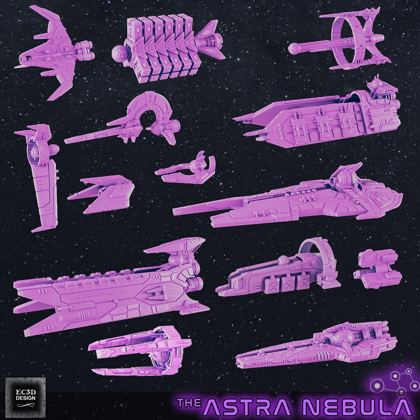Udoxian Fleet | EC3D Fleet Scale Sci Fi Miniatures Role Playing Miniatures
