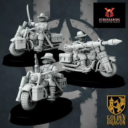 United States of America Cavalry Bikers | Golden Dragon Games Weird WW2 Role Playing Miniatures