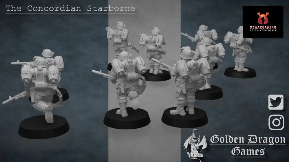 United States of America Drop Troopers | Golden Dragon Games Weird WW2 Role Playing Miniatures