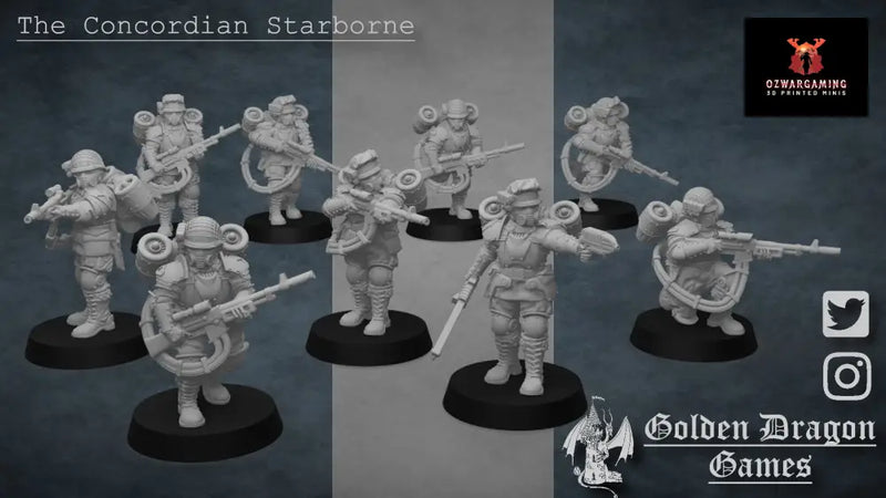 United States of America Drop Troopers | Golden Dragon Games Weird WW2 Role Playing Miniatures