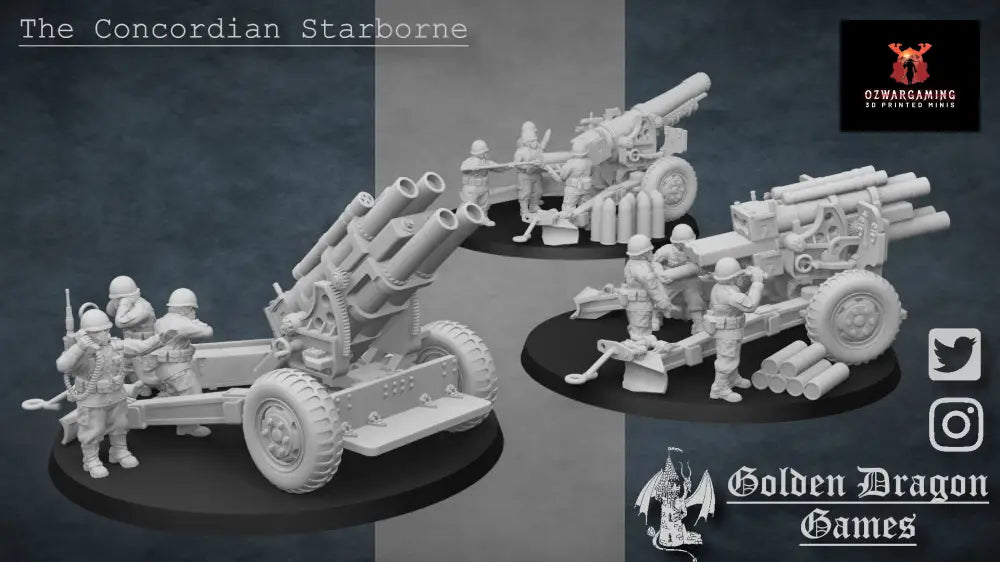 United States of America Field Artillery | Golden Dragon Games Weird WW2 Role Playing Miniatures