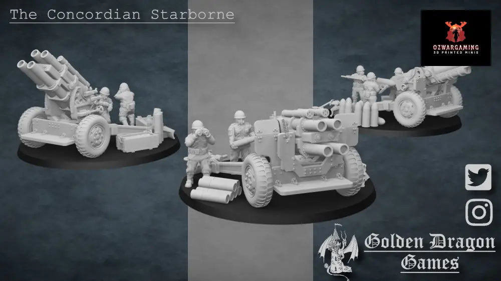 United States of America Field Artillery | Golden Dragon Games Weird WW2 Role Playing Miniatures