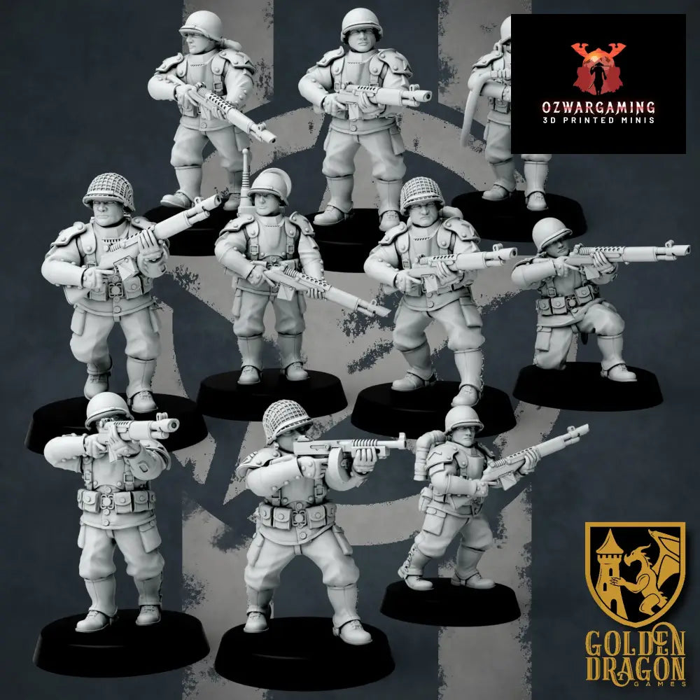 United States of America Infantry | Golden Dragon Games Weird WW2 Role Playing Miniatures