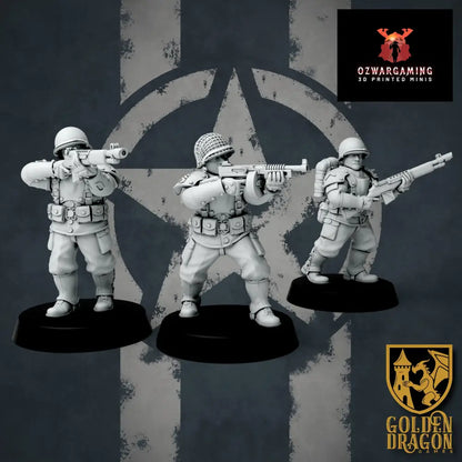 United States of America Infantry | Golden Dragon Games Weird WW2 Role Playing Miniatures