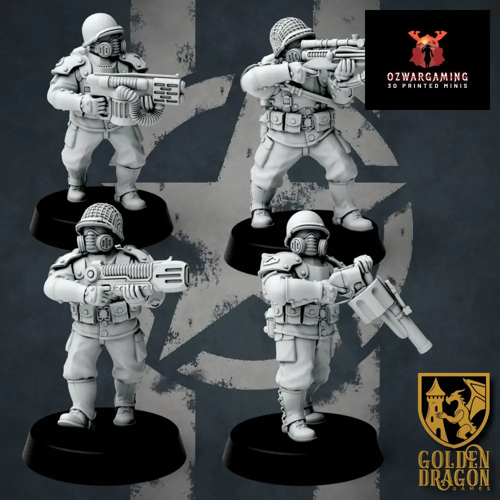 United States of America Infantry | Golden Dragon Games Weird WW2 Role Playing Miniatures