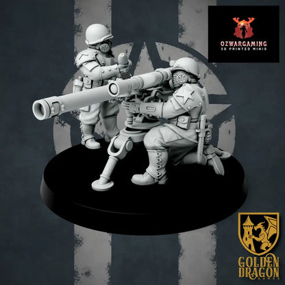 United States of America Infantry Heavy Weapons | Golden Dragon Games Weird WW2 Recoilless Rifle Role Playing Miniatures