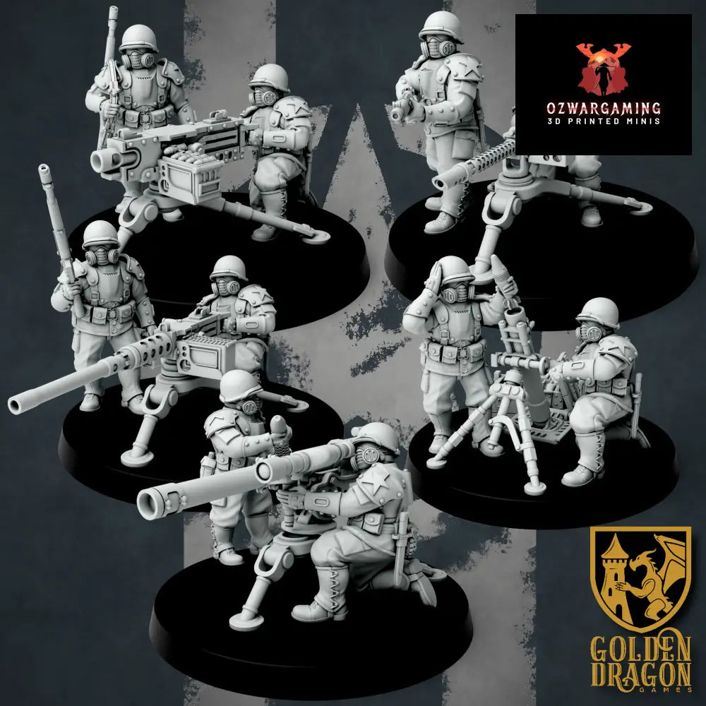 United States of America Infantry Heavy Weapons | Golden Dragon Games Weird WW2 Role Playing Miniatures