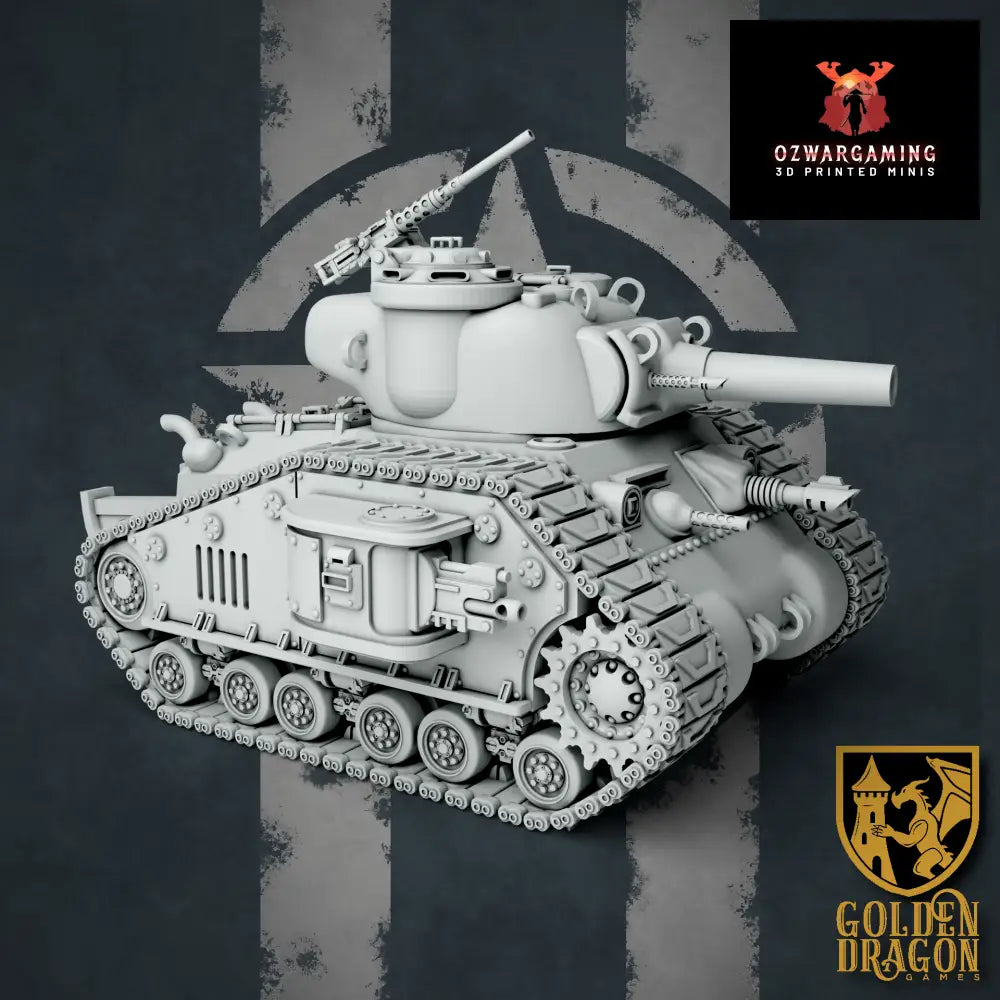 United States of America M40 Sherman Battle Tank | Golden Dragon Games Weird WW2 Role Playing Miniatures