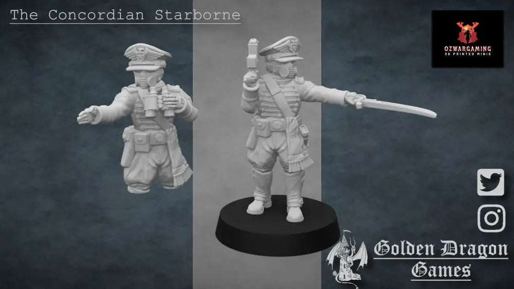 United States of America Morale Officer | Golden Dragon Games Weird WW2 Role Playing Miniatures