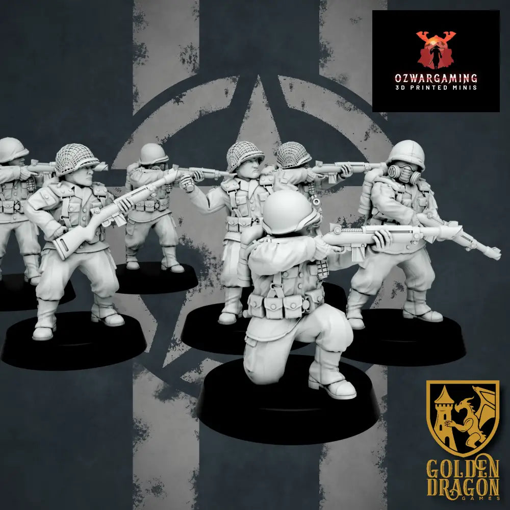 United States of America Rear Echelon Infantry | Golden Dragon Games Weird WW2 Role Playing Miniatures
