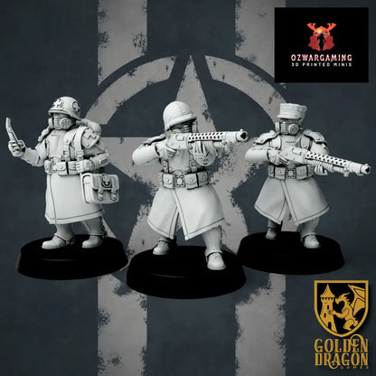 United States of America Veteran Infantry and Command | Golden Dragon Games Weird WW2 Role Playing Miniatures