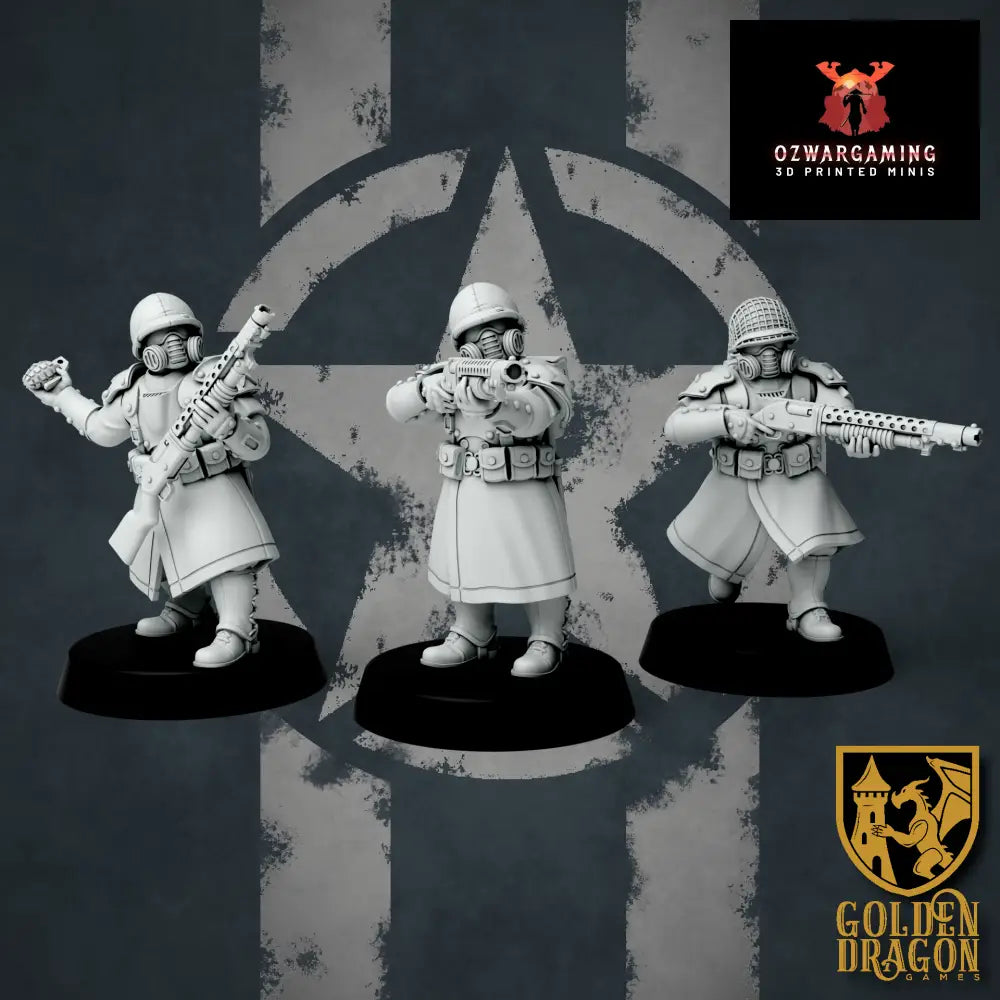 United States of America Veteran Infantry and Command | Golden Dragon Games Weird WW2 Role Playing Miniatures