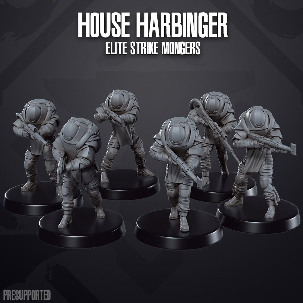 Oasis Imperium: House Harbinger Strike Mongers | Skullforge Studios 32mm Wargaming Miniatures Role Playing Miniatures