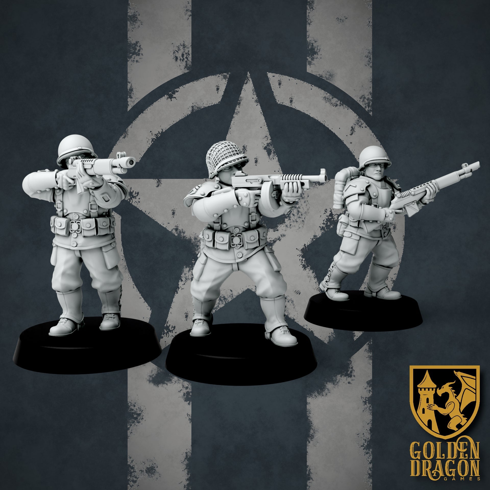 United States of America Infantry | Golden Dragon Games Weird WW2 Role Playing Miniatures