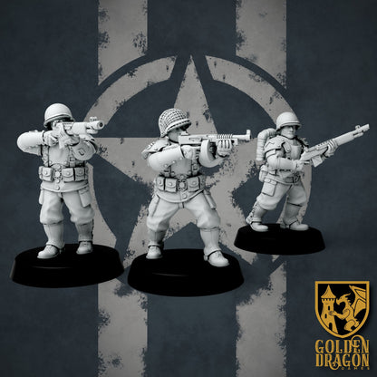United States of America Infantry | Golden Dragon Games Weird WW2 Role Playing Miniatures