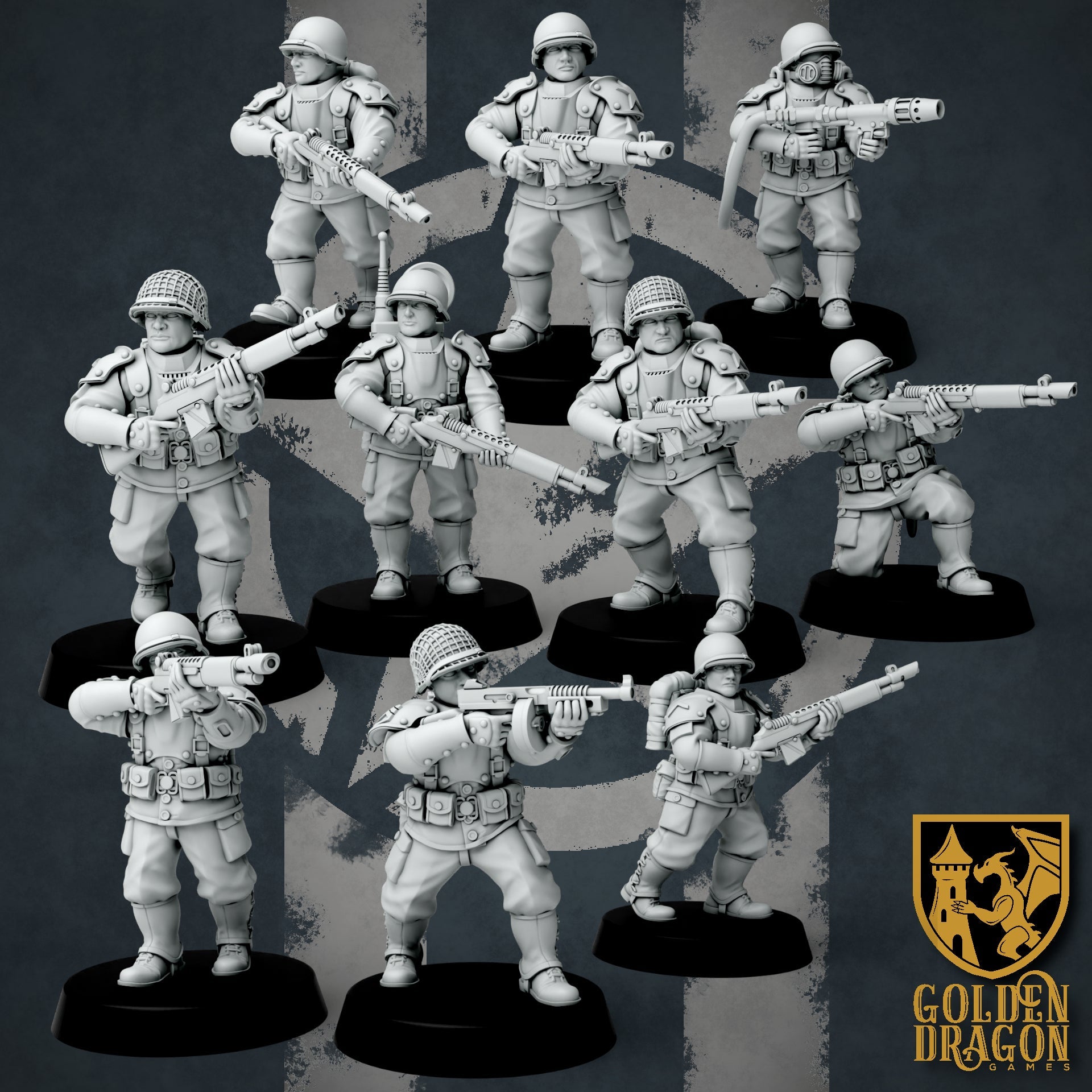 United States of America Infantry | Golden Dragon Games Weird WW2 Role Playing Miniatures