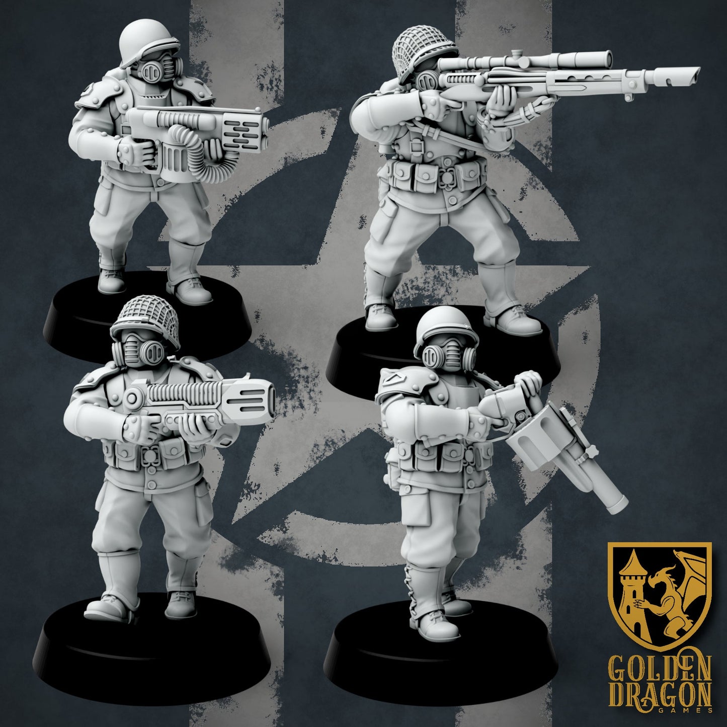 United States of America Infantry | Golden Dragon Games Weird WW2 Role Playing Miniatures
