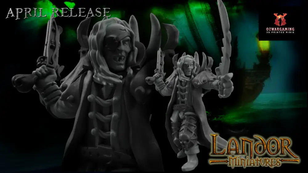 Vampire Grand Admiral 1.0 | Landor Miniatures 28/32mm Fantasy Wargaming Miniatures