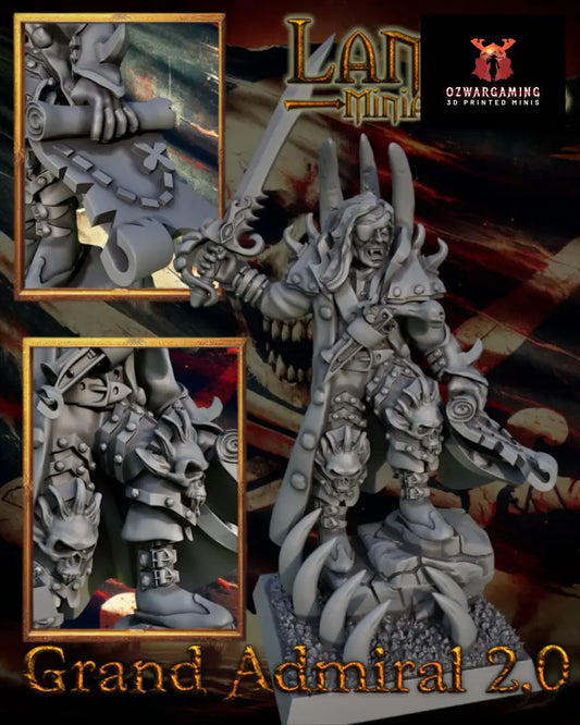 Vampire Grand Admiral 2.0 | Landor Miniatures 28/32mm Fantasy Wargaming Miniatures