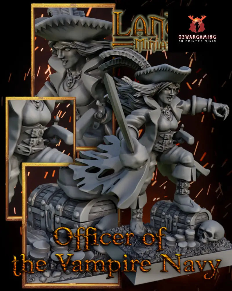 Vampire Navy Officer | Landor Miniatures 28/32mm Fantasy Wargaming Miniatures
