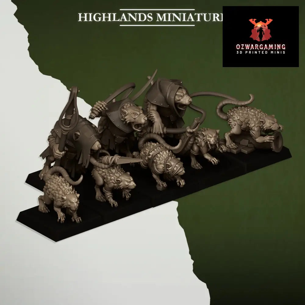 Vermin Giant Rats | Highlands Miniatures 28/32mm Fantasy Wargaming Miniatures Role Playing Miniatures
