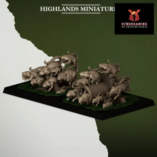 Vermin Rat Swarms | Highlands Miniatures 28/32mm Fantasy Wargaming Miniatures Role Playing Miniatures