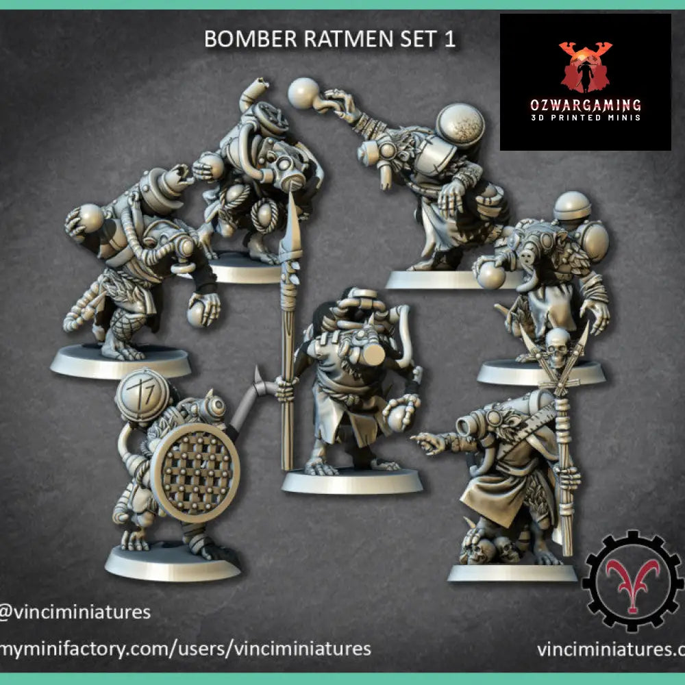Verminkin Bomber Ratmen 2 | Vinci Miniatures 28/32mm Fantasy Wargaming Miniatures Role Playing Miniatures