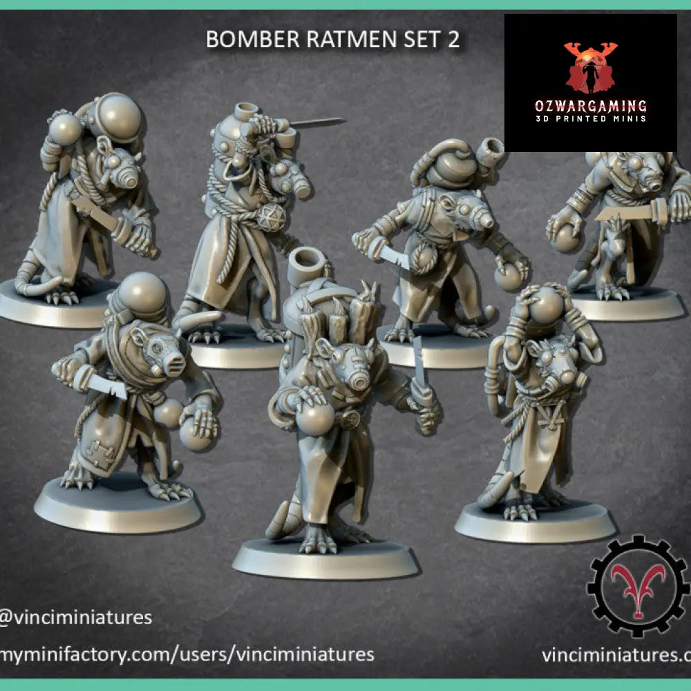 Verminkin Bomber Ratmen | Vinci Miniatures 28/32mm Fantasy Wargaming Miniatures Role Playing Miniatures
