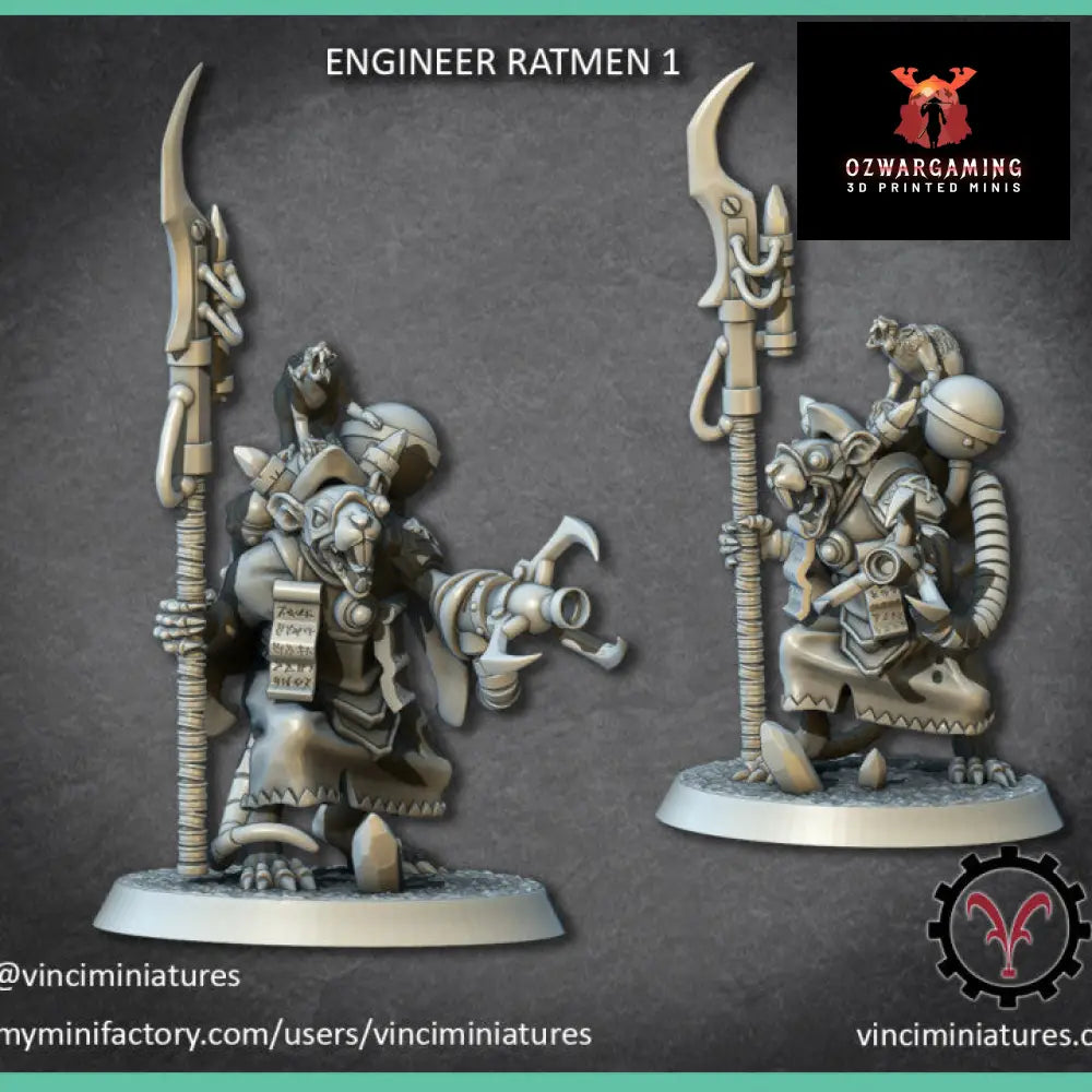 Verminkin Engineer | Vinci Miniatures 28/32mm Fantasy Wargaming Miniatures Role Playing Miniatures