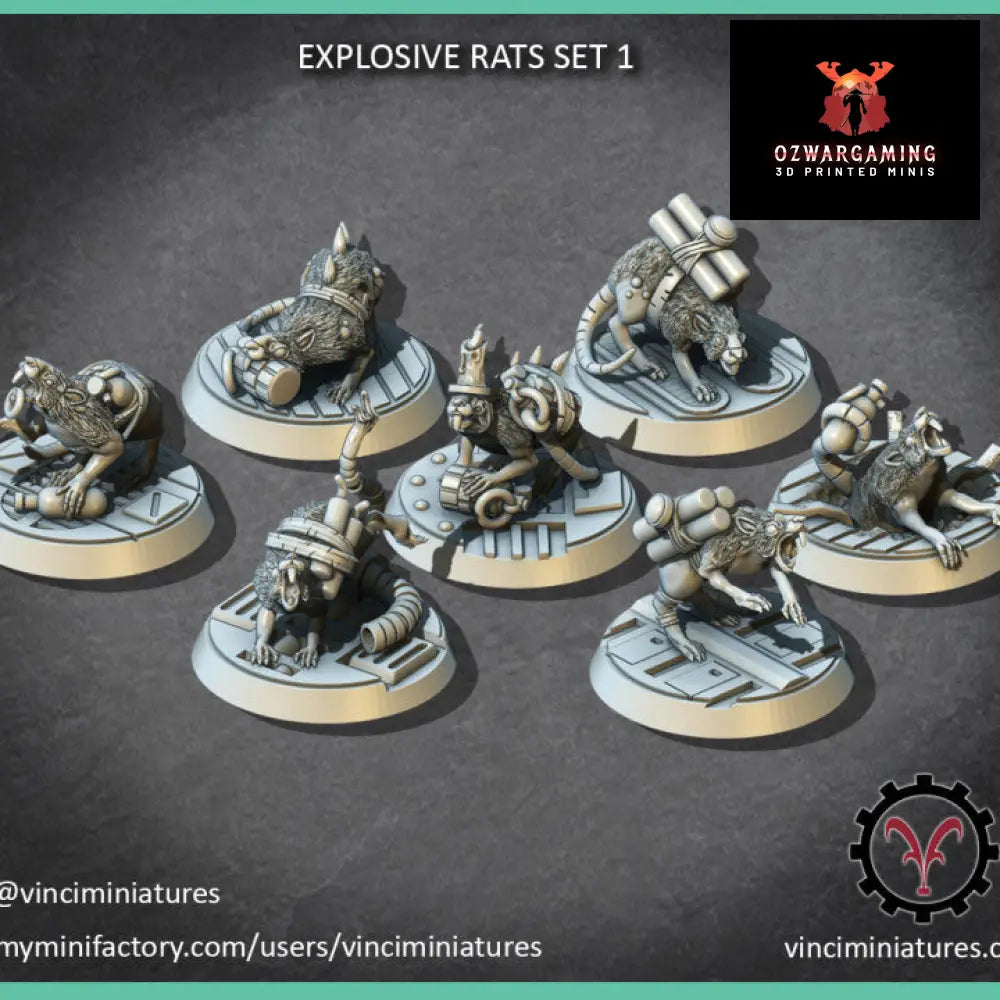 Verminkin Explosive Rats | Vinci Miniatures 28/32mm Fantasy Wargaming Miniatures Role Playing Miniatures