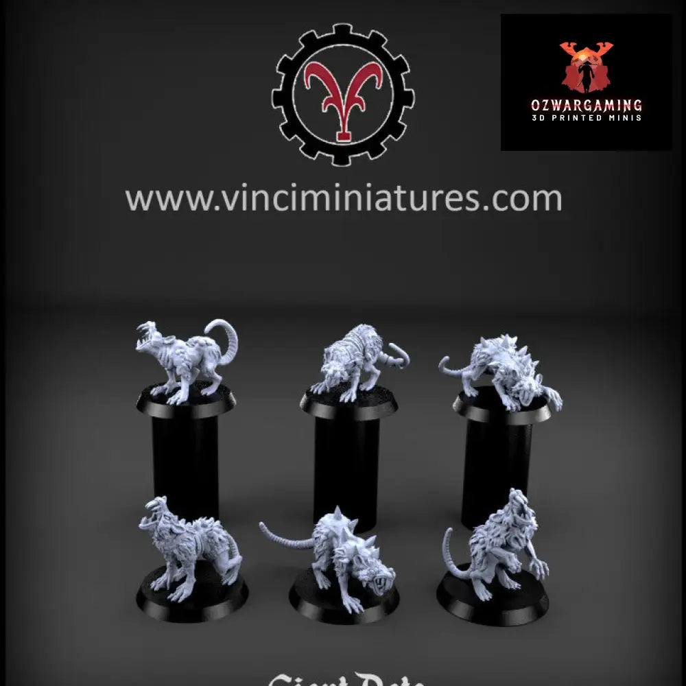Verminkin Giant Rats | Vinci Miniatures 28/32mm Fantasy Wargaming Miniatures Role Playing Miniatures
