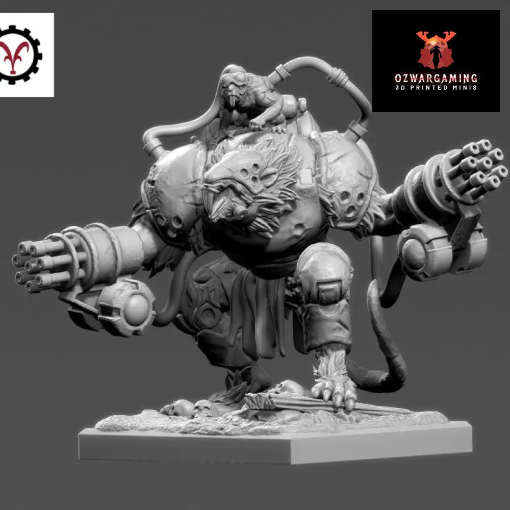 Verminkin Ogre Rat Gatling Gun | Vinci Miniatures 28/32mm Fantasy Wargaming Miniatures Role Playing Miniatures