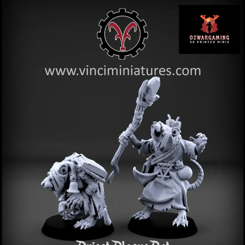 Verminkin Priests | Vinci Miniatures 28/32mm Fantasy Wargaming Miniatures Role Playing Miniatures