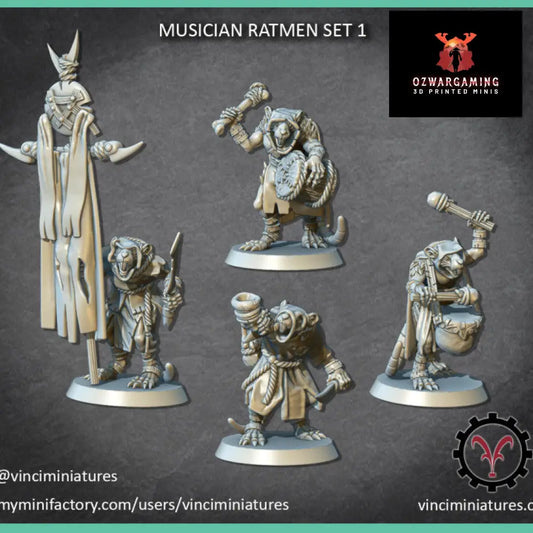 Verminkin Ratmen Command | Vinci Miniatures 28/32mm Fantasy Wargaming Miniatures Role Playing Miniatures