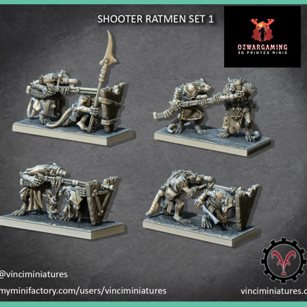 Verminkin Shooter Ratmen | Vinci Miniatures 28/32mm Fantasy Wargaming Miniatures Role Playing Miniatures