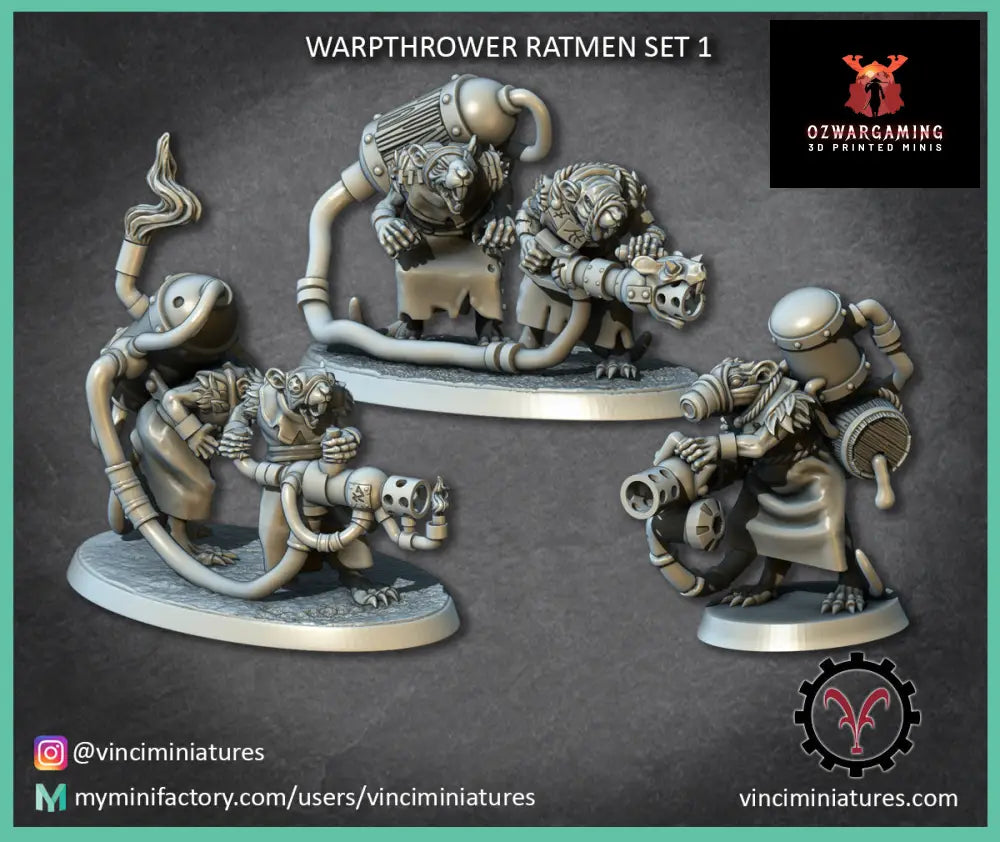 Verminkin Warp Sprayers 2 | Vinci Miniatures 28/32mm Fantasy Wargaming Miniatures Role Playing Miniatures