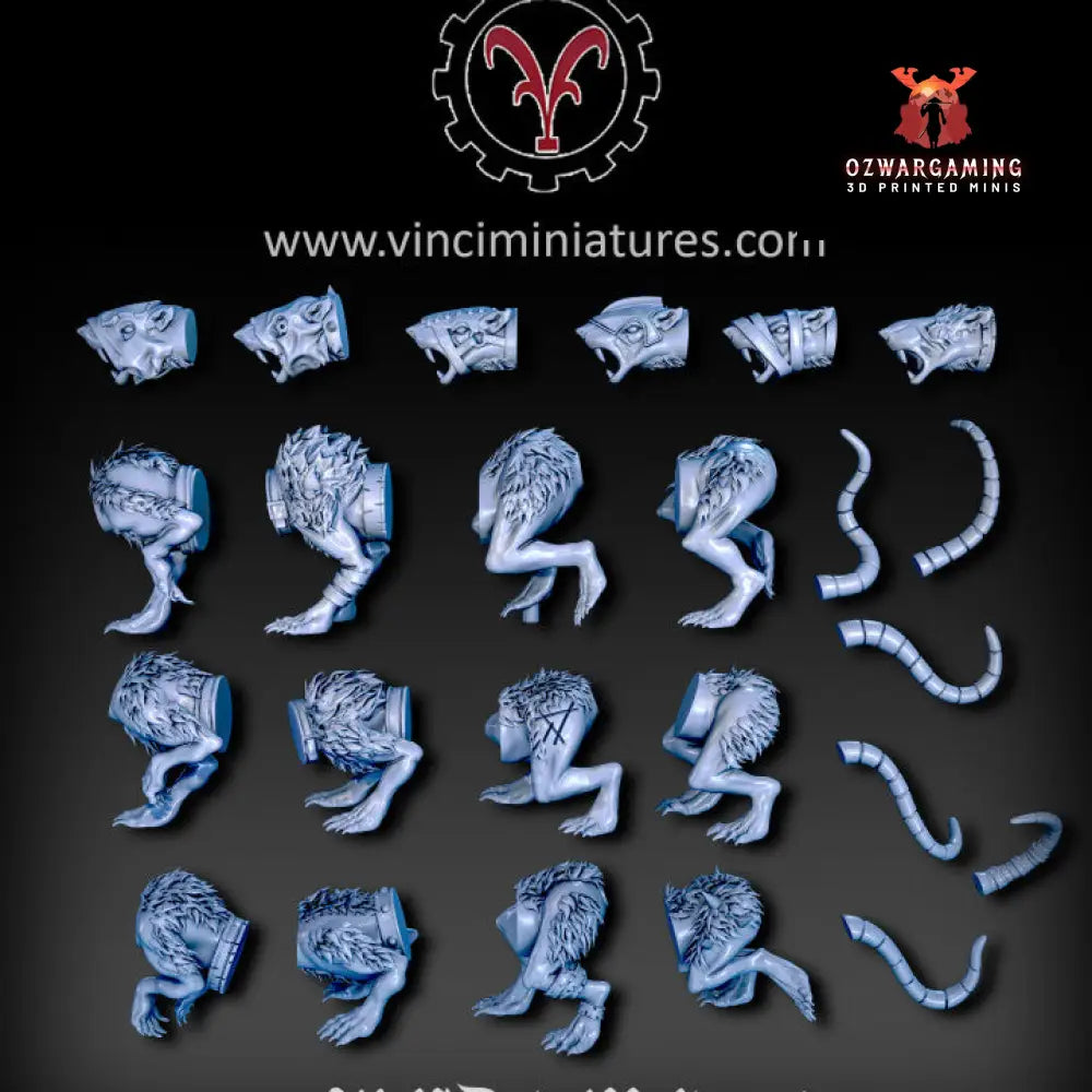 Verminkin Wolf Rats | Vinci Miniatures 28/32mm Fantasy Wargaming Miniatures Role Playing Miniatures