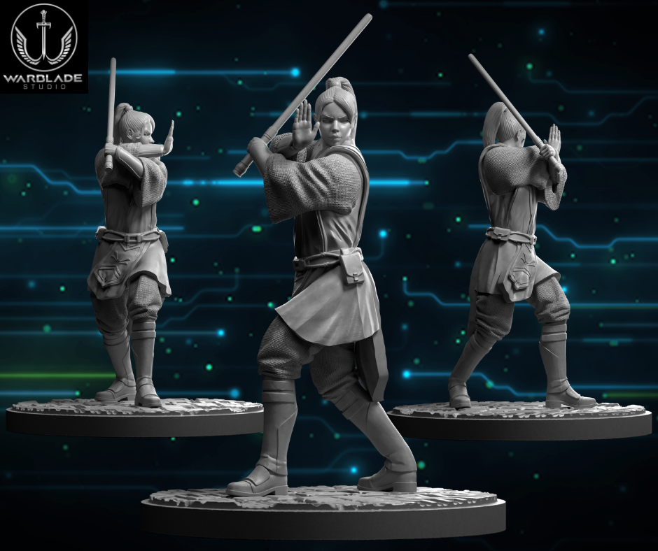 Shatter Scale Vernestra Rwoh Saber | Warblade Studios 40mm Miniatures Role Playing Miniatures