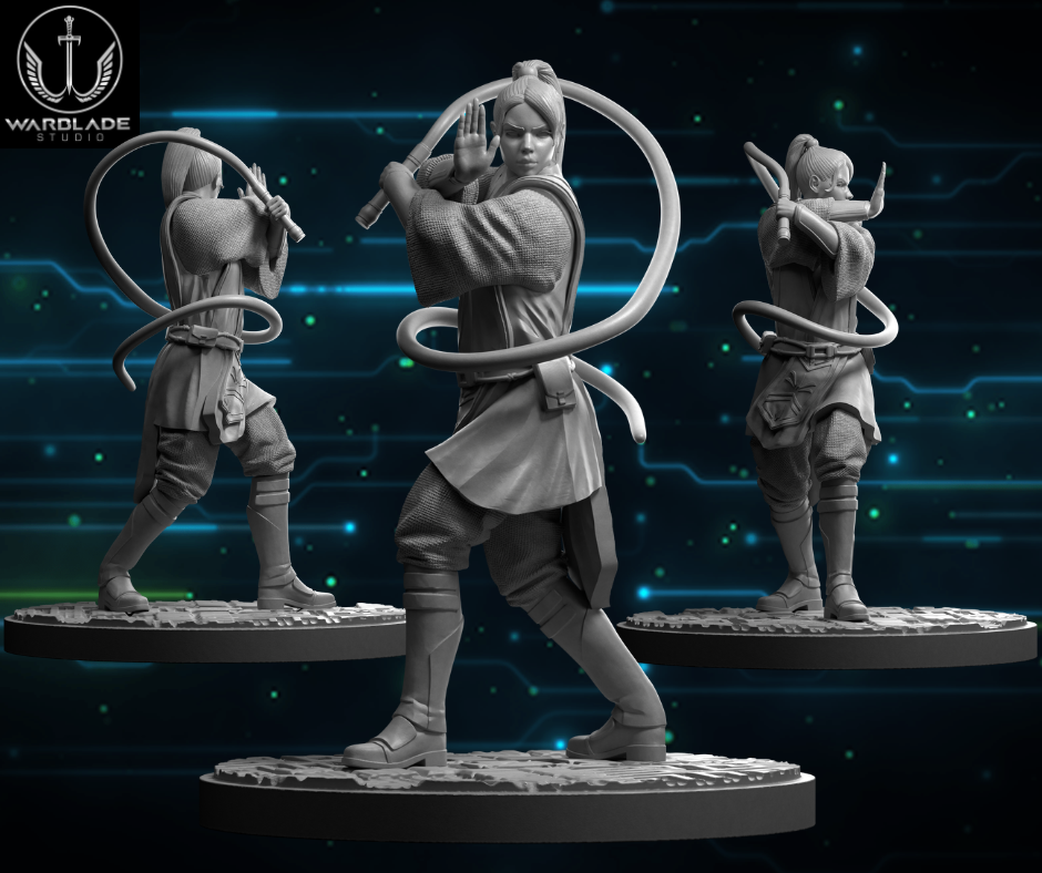 Shatter Scale Vernestra Rwoh Whip | Warblade Studios 40mm Miniatures Role Playing Miniatures