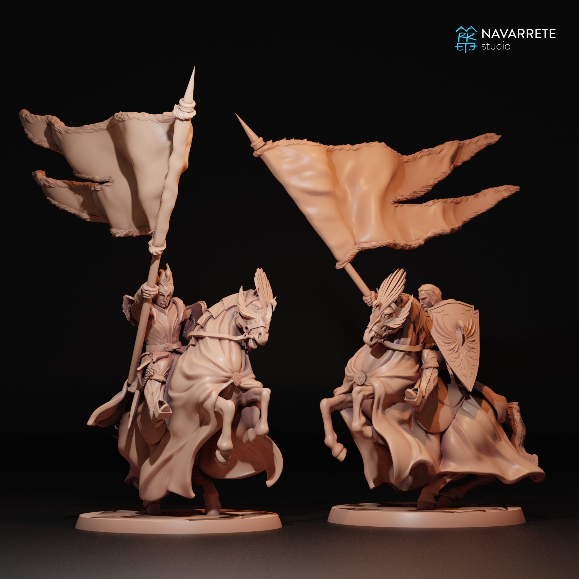 Golden Swan Knight Cavalry | Navarrete Studios 25mm Fantasy Wargaming Miniatures