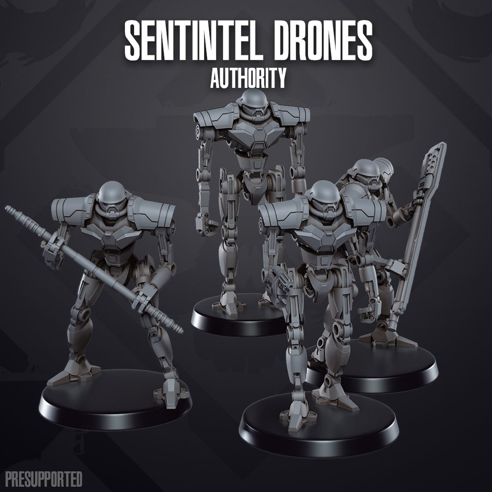 Space Wars: Authority Sentinel Drones | Skullforge Studios 32mm Wargaming Miniatures Role Playing Miniatures